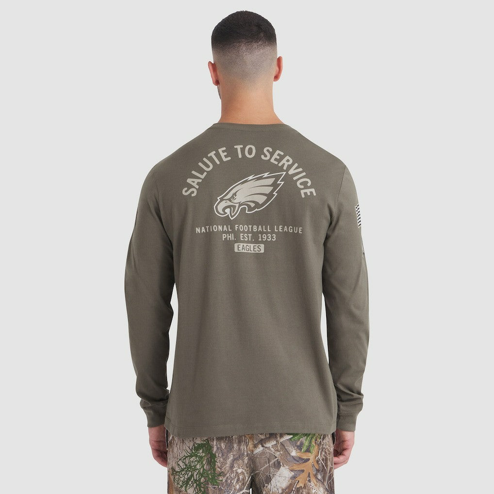 Philadelphia Eagles 2025 Salute to Service Sideline Long Sleeve T-Shirt - Olive - Nike