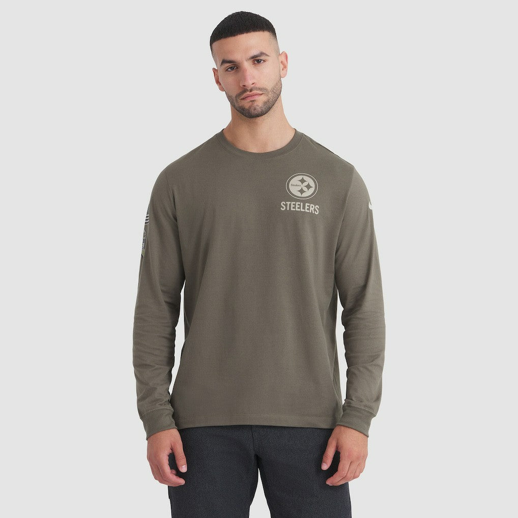 Pittsburgh Steelers 2025 Salute to Service Sideline Long Sleeve T-Shirt - Olive - Nike