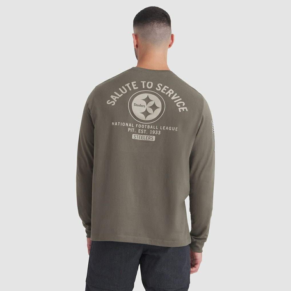 Pittsburgh Steelers 2025 Salute to Service Sideline Long Sleeve T-Shirt - Olive - Nike