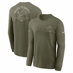 Detroit Lions 2025 Salute to Service Sideline Long Sleeve T-Shirt - Olive - Nike