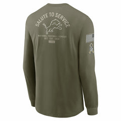 Detroit Lions 2025 Salute to Service Sideline Long Sleeve T-Shirt - Olive - Nike