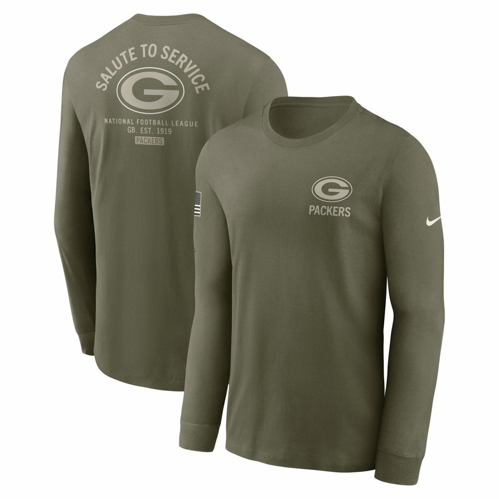 Green Bay Packers 2025 Salute to Service Sideline Long Sleeve T-Shirt - Olive - Nike