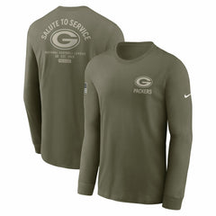 Green Bay Packers 2025 Salute to Service Sideline Long Sleeve T-Shirt - Olive - Nike