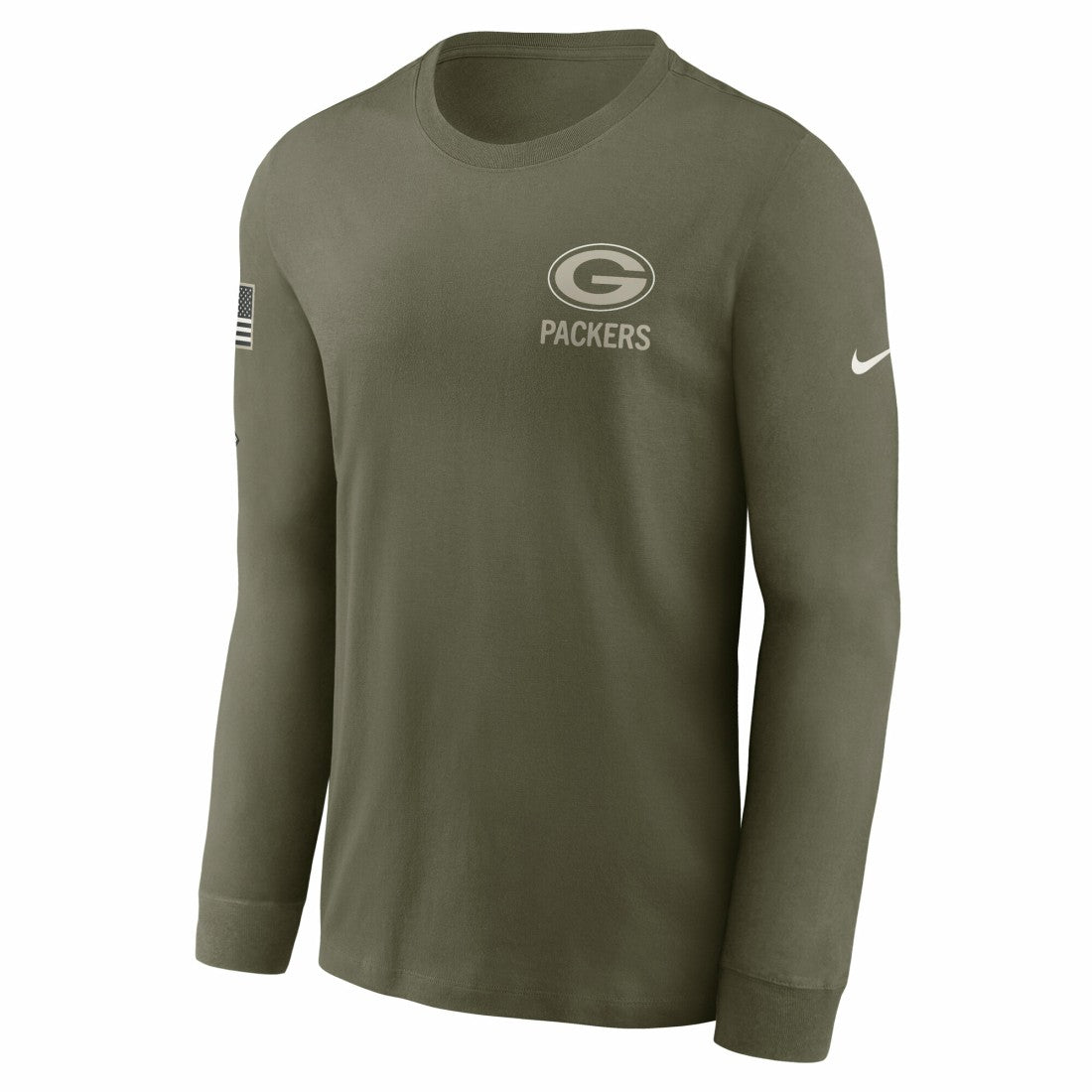 Green Bay Packers 2025 Salute to Service Sideline Long Sleeve T-Shirt - Olive - Nike