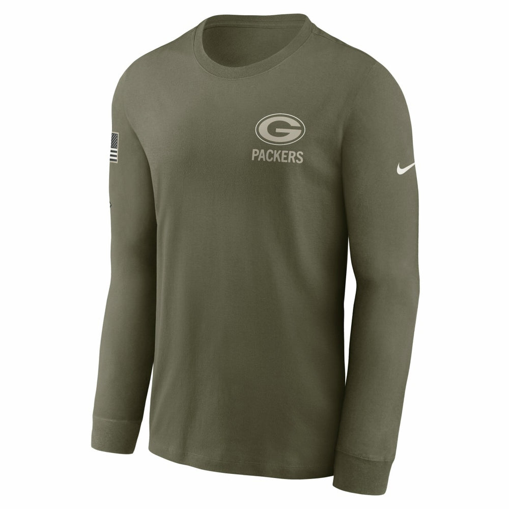 Green Bay Packers 2025 Salute to Service Sideline Long Sleeve T-Shirt - Olive - Nike