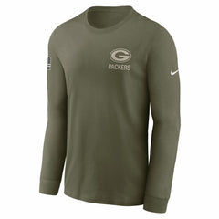 Green Bay Packers 2025 Salute to Service Sideline Long Sleeve T-Shirt - Olive - Nike