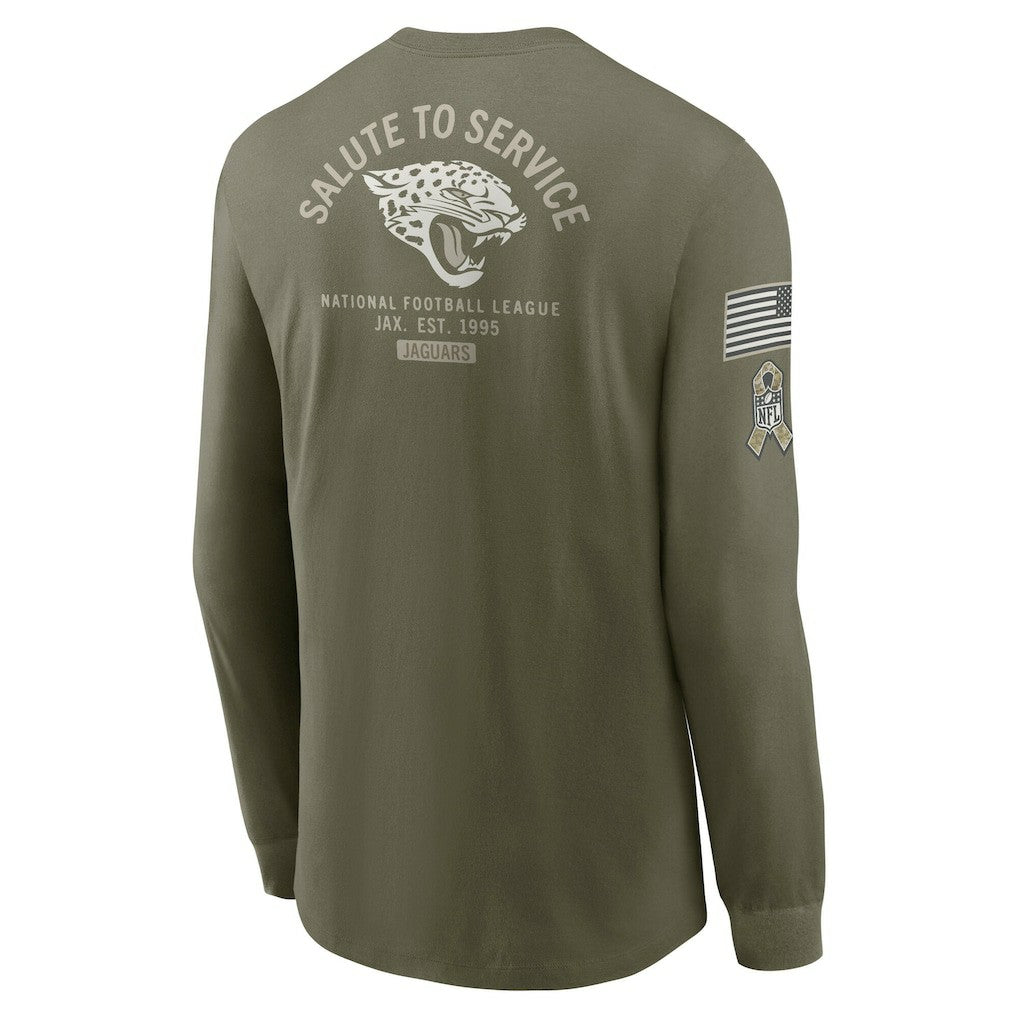 Jacksonville Jaguars 2025 Salute to Service Sideline Long Sleeve T-Shirt - Olive - Nike