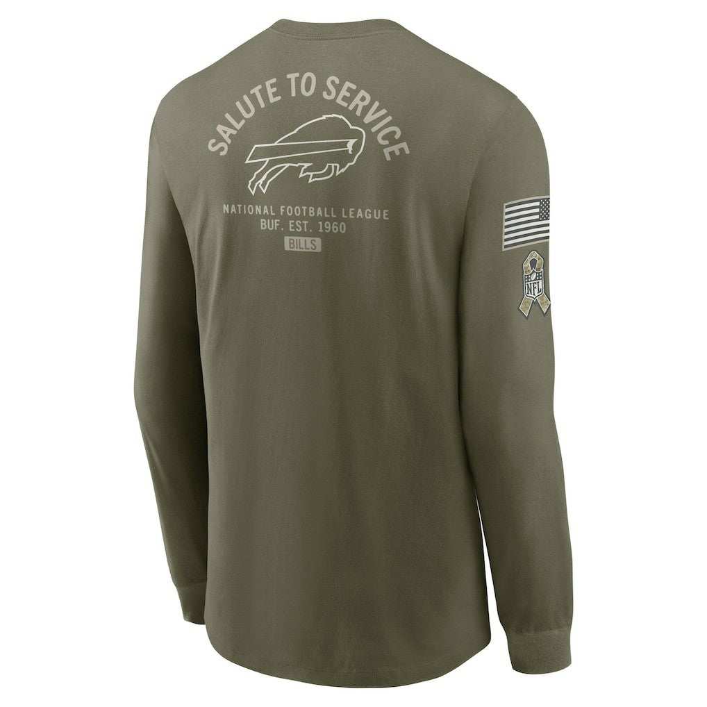 Buffalo Bills 2025 Salute to Service Sideline Long Sleeve T-Shirt - Olive - Nike
