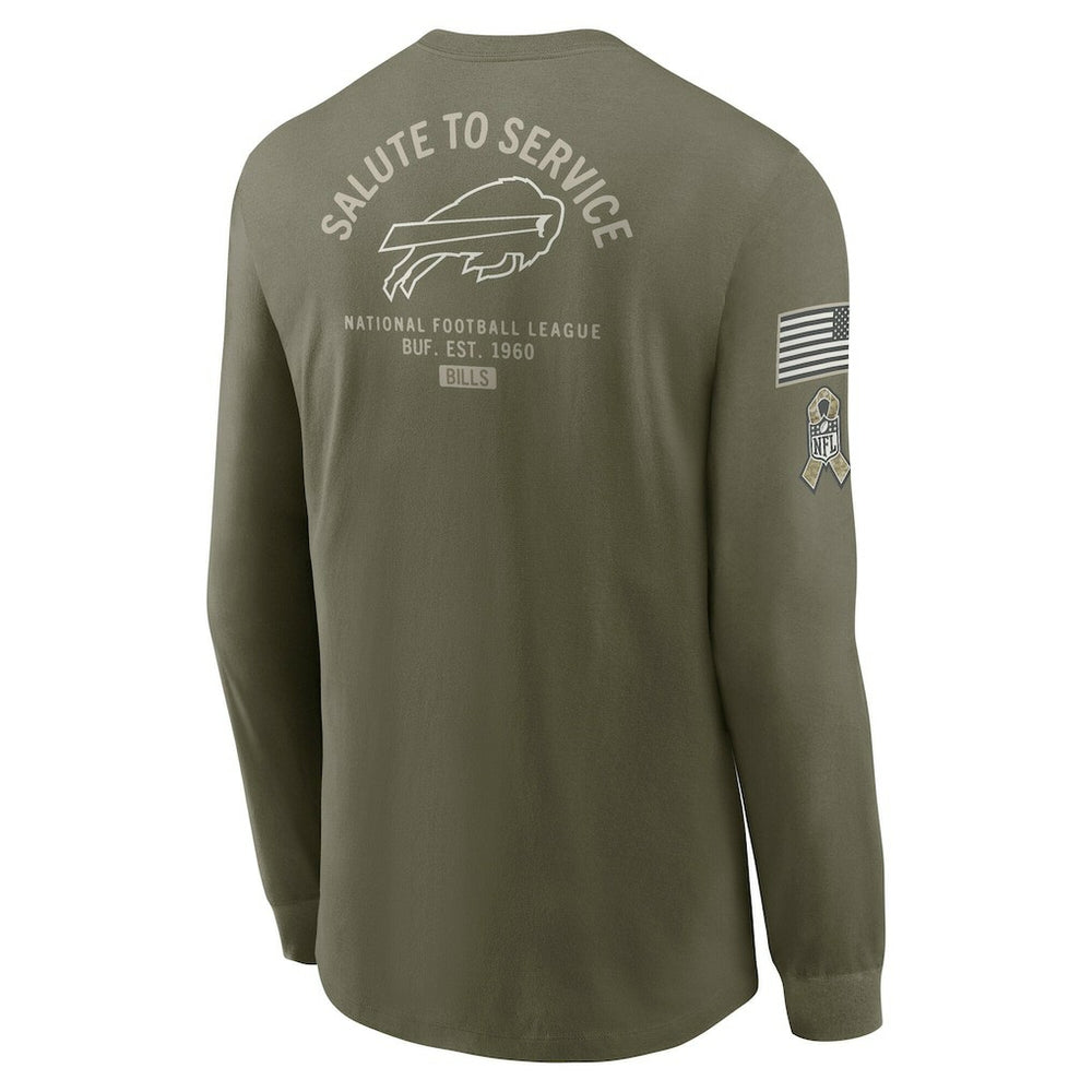 Buffalo Bills 2025 Salute to Service Sideline Long Sleeve T-Shirt - Olive - Nike