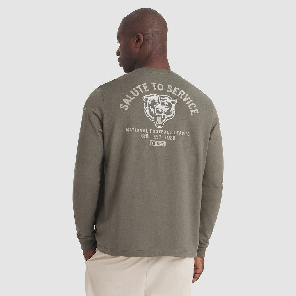 Chicago Bears 2025 Salute to Service Sideline Long Sleeve T-Shirt - Olive - Nike