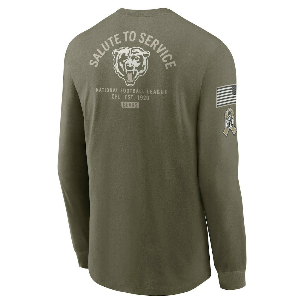 Chicago Bears 2025 Salute to Service Sideline Long Sleeve T-Shirt - Olive - Nike