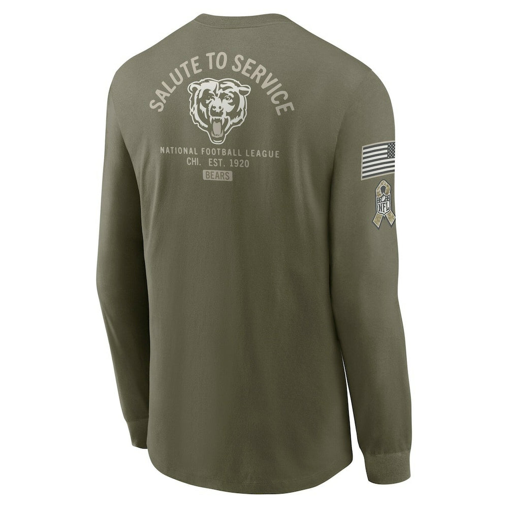 Chicago Bears 2025 Salute to Service Sideline Long Sleeve T-Shirt - Olive - Nike