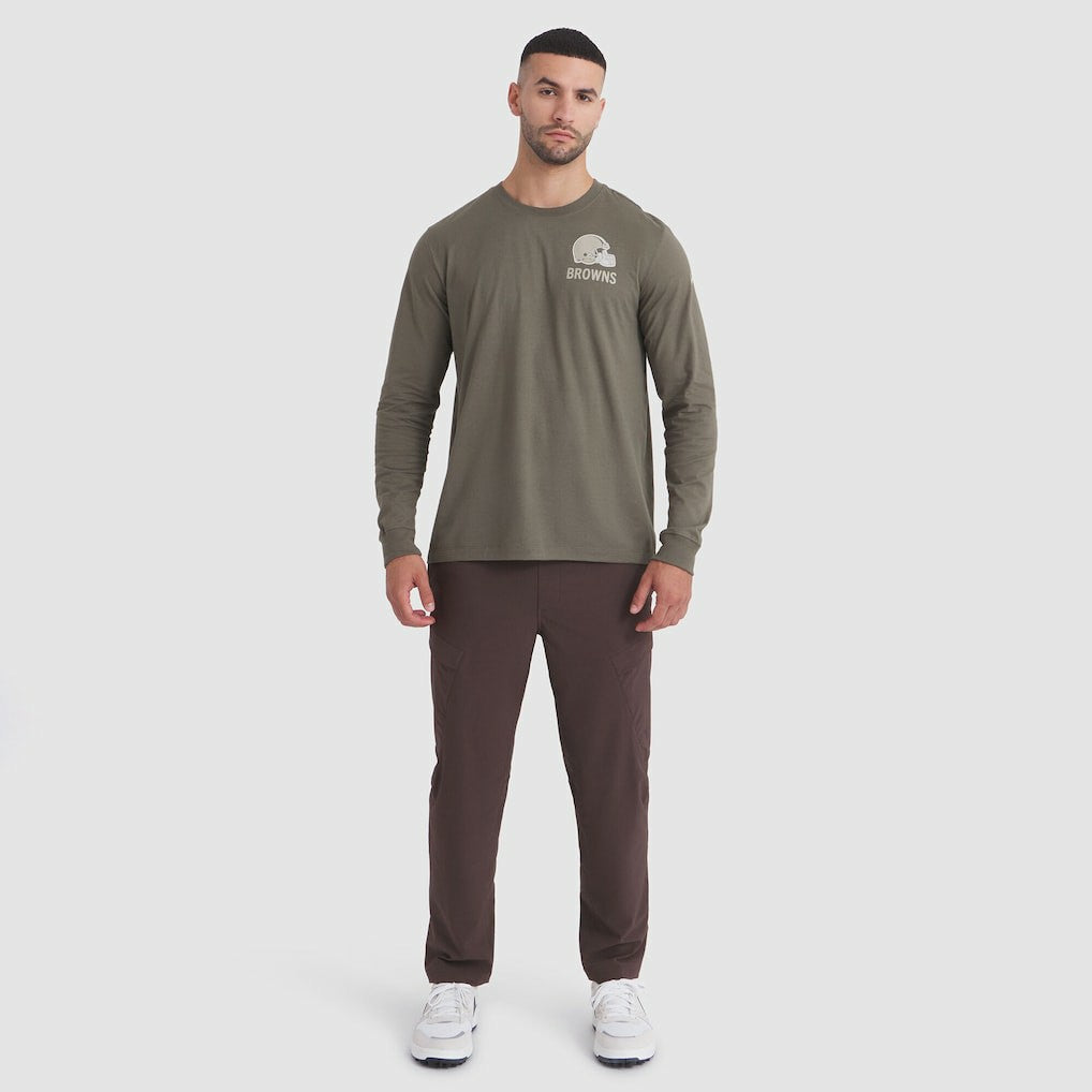 Cleveland Browns 2025 Salute to Service Sideline Long Sleeve T-Shirt - Olive - Nike