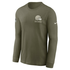 Cleveland Browns 2025 Salute to Service Sideline Long Sleeve T-Shirt - Olive - Nike