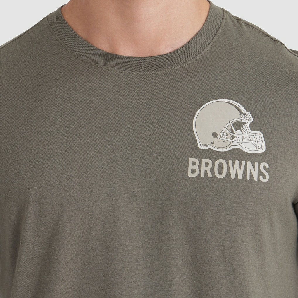 Cleveland Browns 2025 Salute to Service Sideline Long Sleeve T-Shirt - Olive - Nike