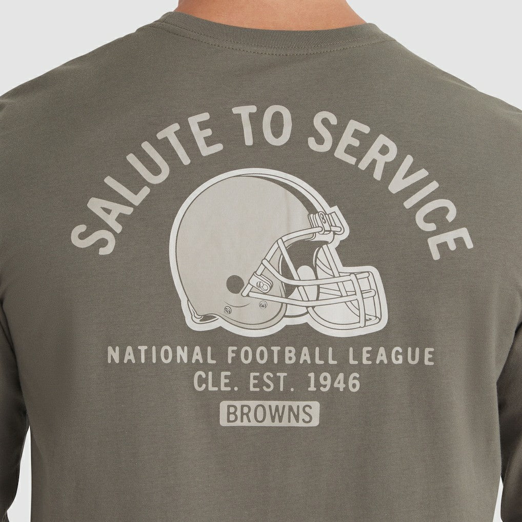 Cleveland Browns 2025 Salute to Service Sideline Long Sleeve T-Shirt - Olive - Nike