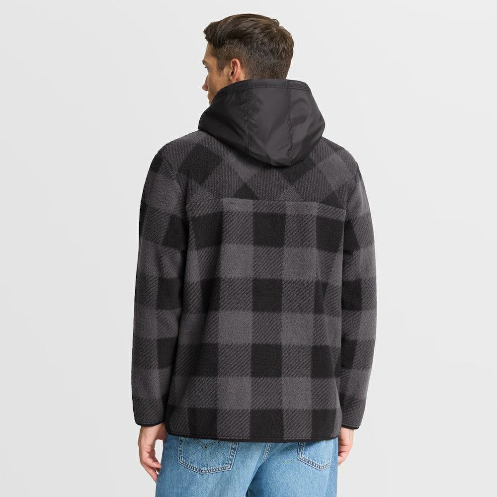 Baltimore Ravens Elements Plaid Polar Fleece Quarter-Zip Hoodie - Black - Fanatics