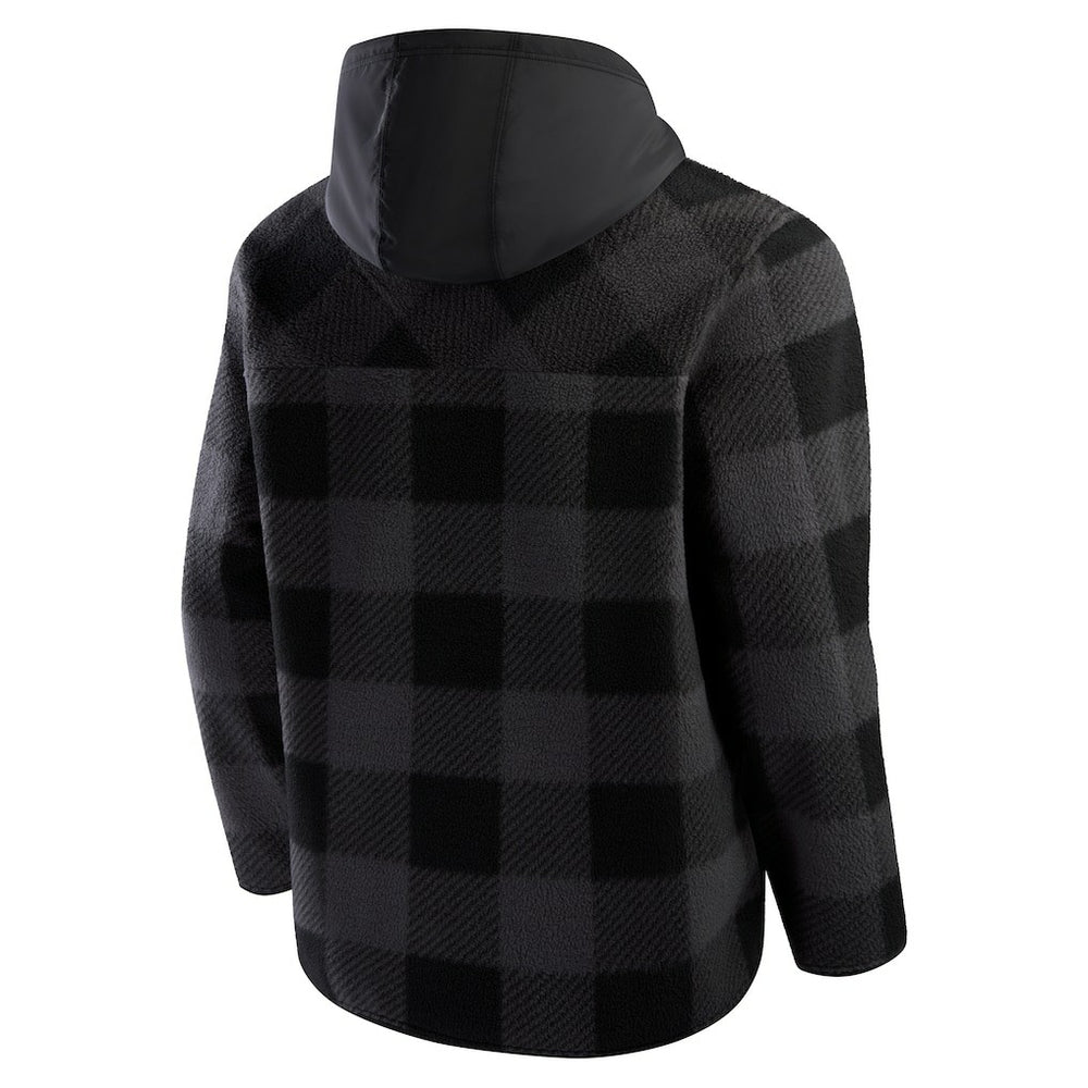 Baltimore Ravens Elements Plaid Polar Fleece Quarter-Zip Hoodie - Black - Fanatics