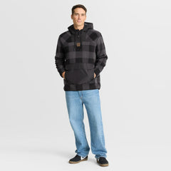 Kansas City Chiefs Elements Plaid Polar Fleece Quarter-Zip Hoodie - Black - Fanatics