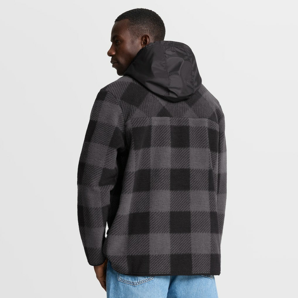 Buffalo Bills Elements Plaid Polar Fleece Quarter-Zip Hoodie - Black - Fanatics