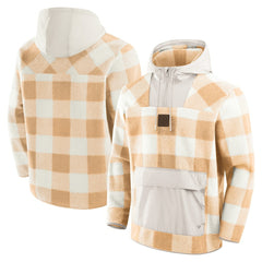 Pittsburgh Steelers Elements Plaid Polar Fleece Quarter-Zip Hoodie - Tan - Fanatics