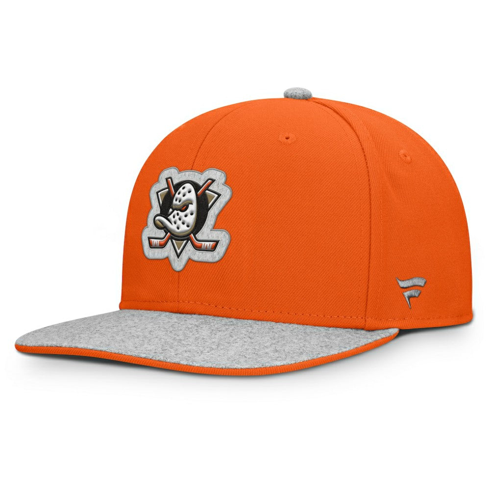Anaheim Ducks Fanatics Fundamentals Loden Snapback Hat - Orange | Fanatics sale