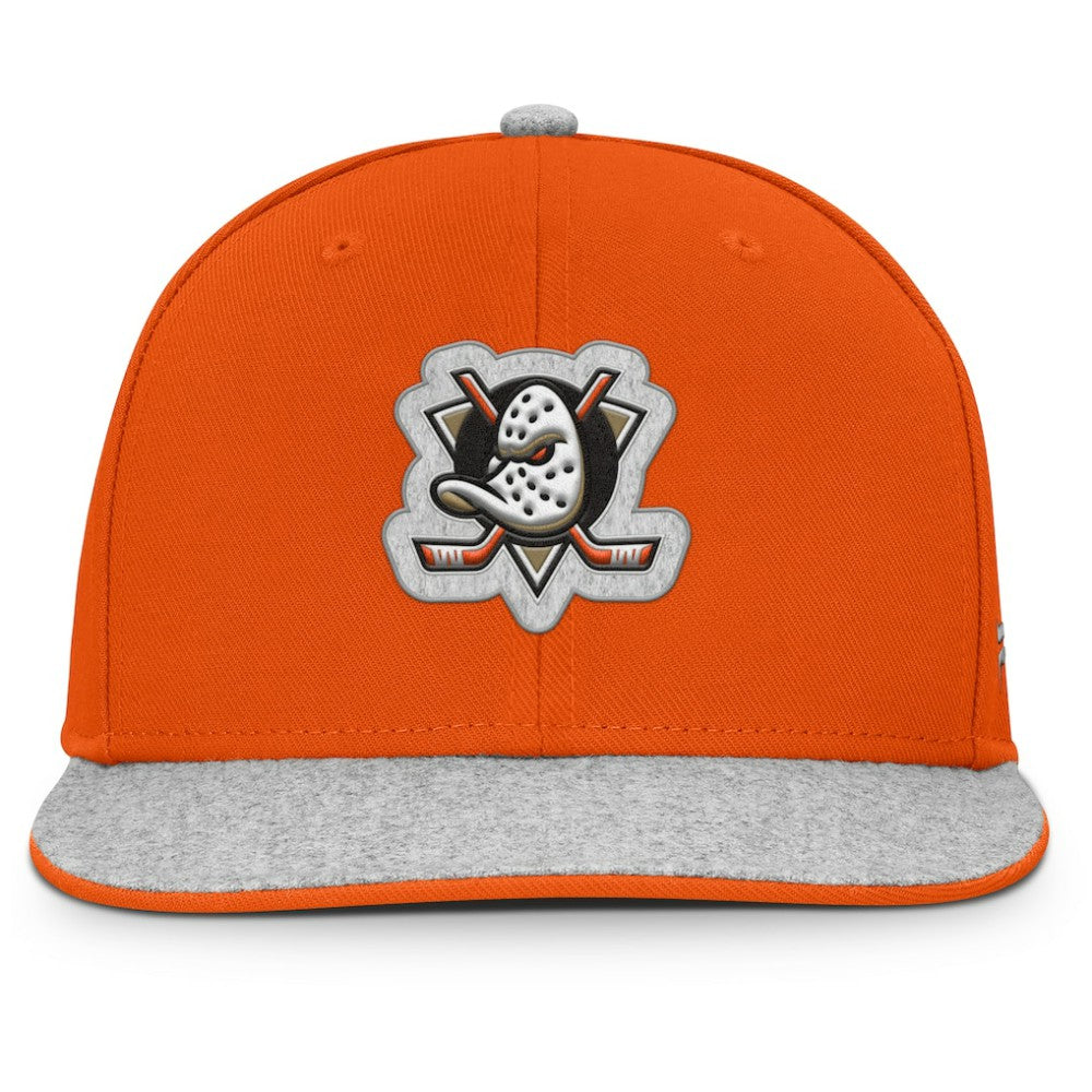 Anaheim Ducks Fanatics Fundamentals Loden Snapback Hat - Orange | Fanatics sale