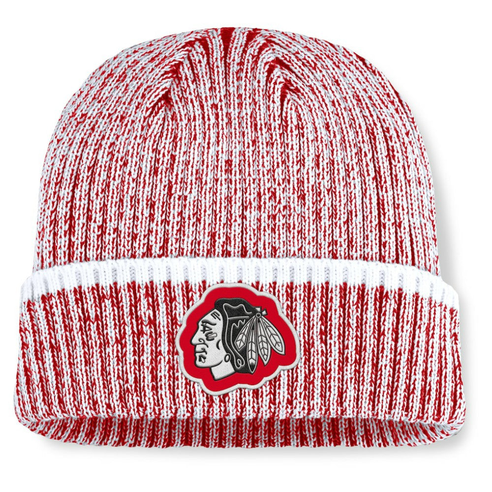 Chicago Blackhawks Fanatics Fundamental Haze Cuffed Knit Hat - Red/White | Fanatics Clearance