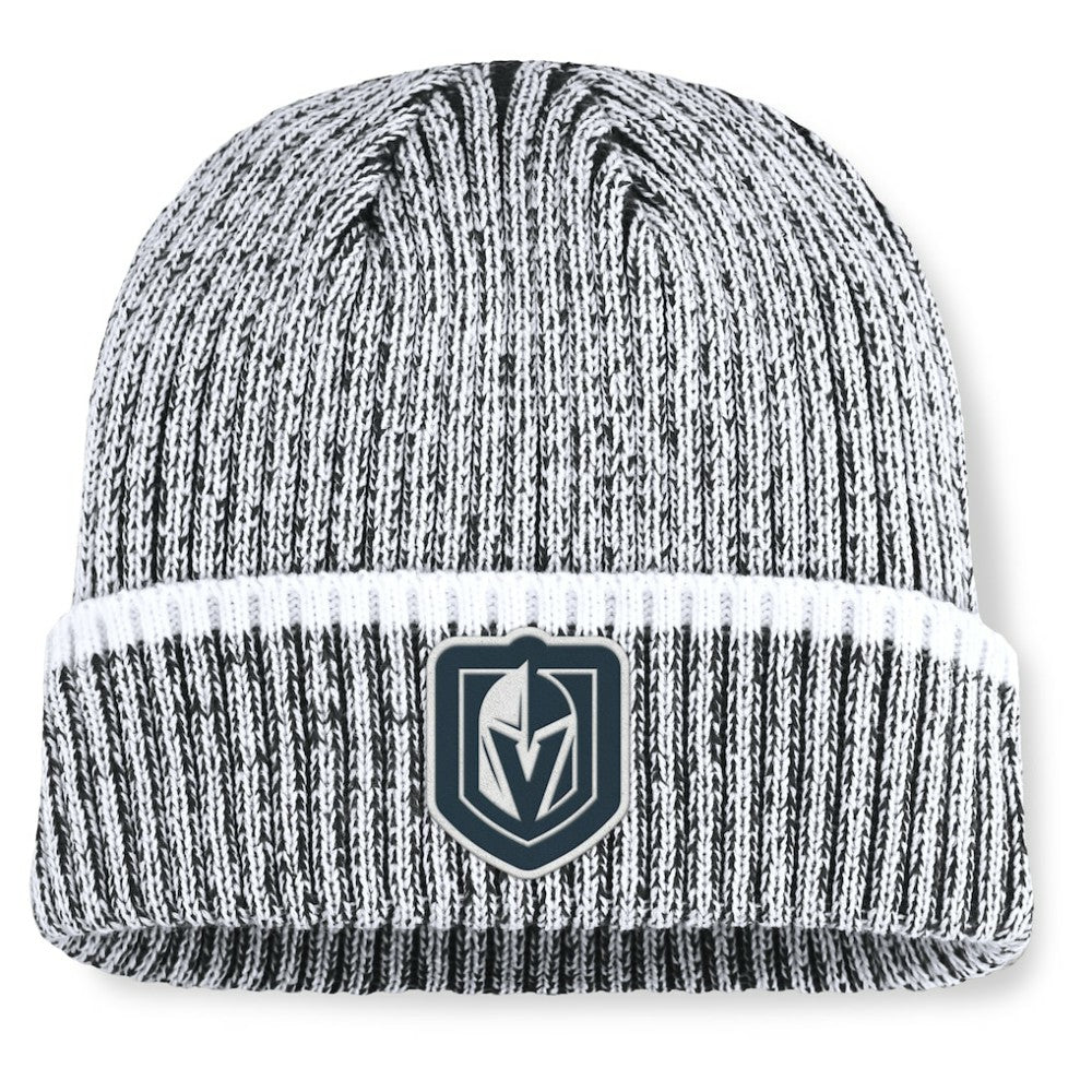 Vegas Golden Knights Fanatics Fundamental Haze Cuffed Knit Hat - Charcoal/White | Fanatics Lifestyle