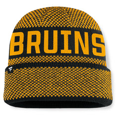 Boston Bruins Fanatics Fundamentals Shelter Cuffed Knit Hat - Black/Gold | Fanatics online