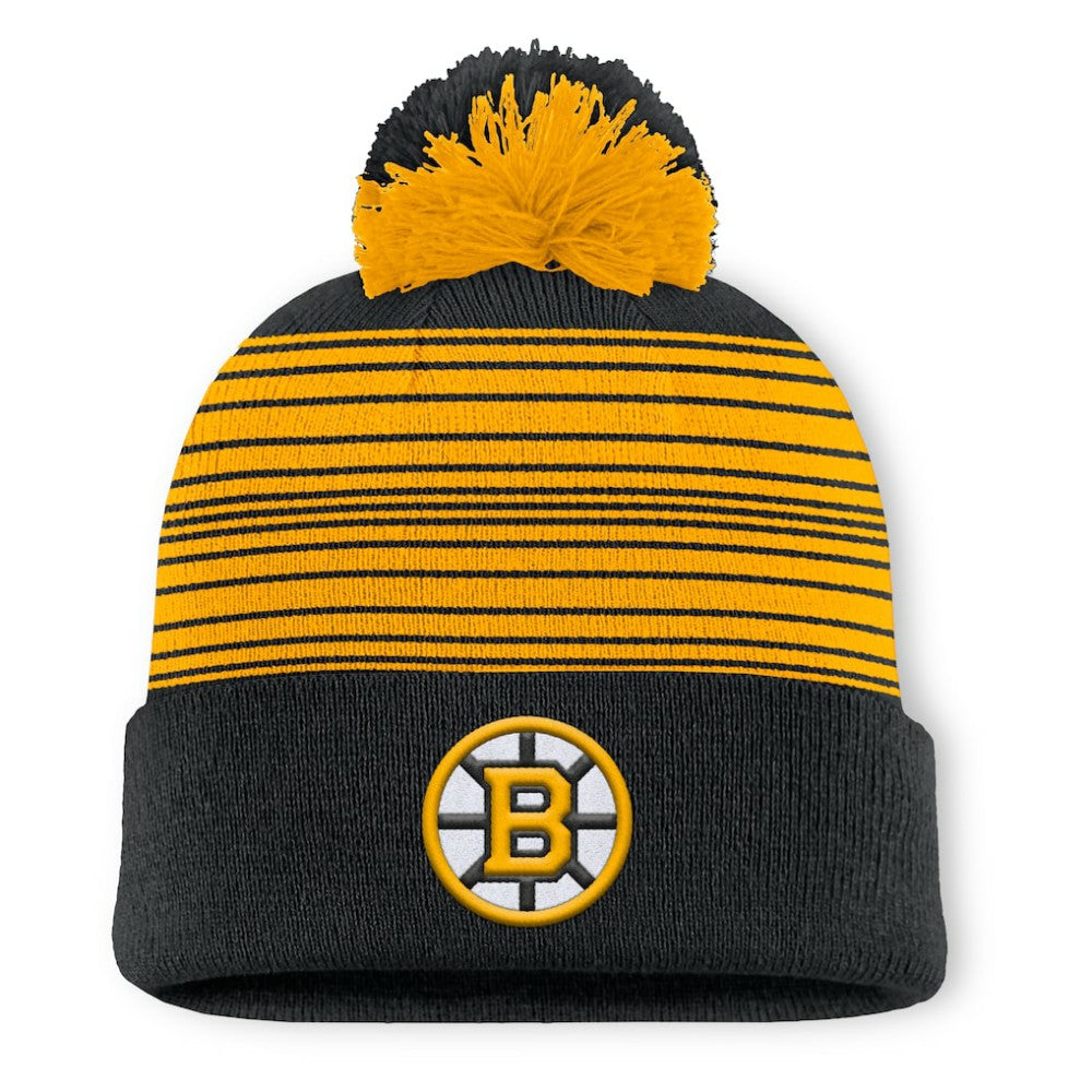 Boston Bruins Fanatics Fundamental Spirit Cuffed Pom Knit Hat - Black | Fanatics online