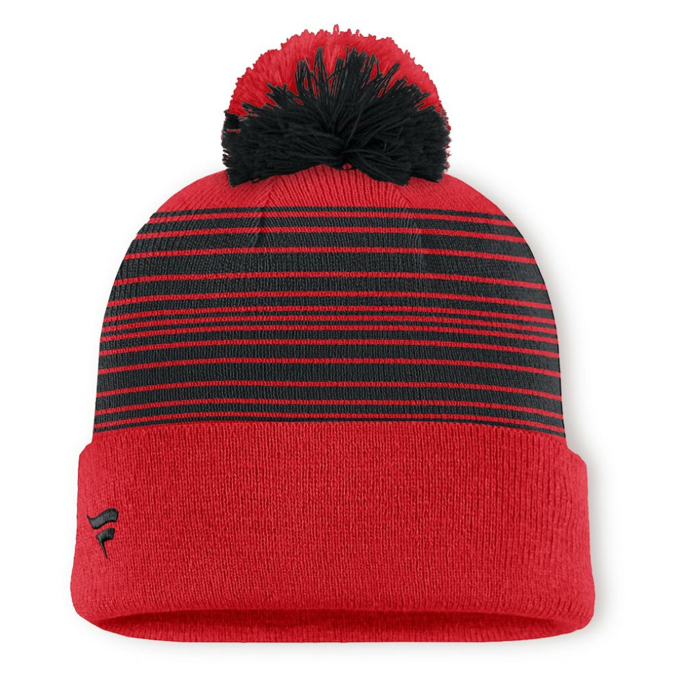 Chicago Blackhawks Fanatics Fundamental Spirit Cuffed Pom Knit Hat - Red | Fanatics Lifestyle