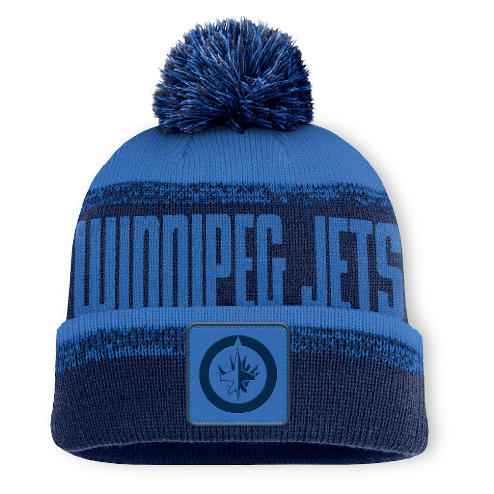 Winnipeg Jets Fanatics Fundamentals Thrive Cuffed Knit Hat with Pom - Navy/Blue | Fanatics online