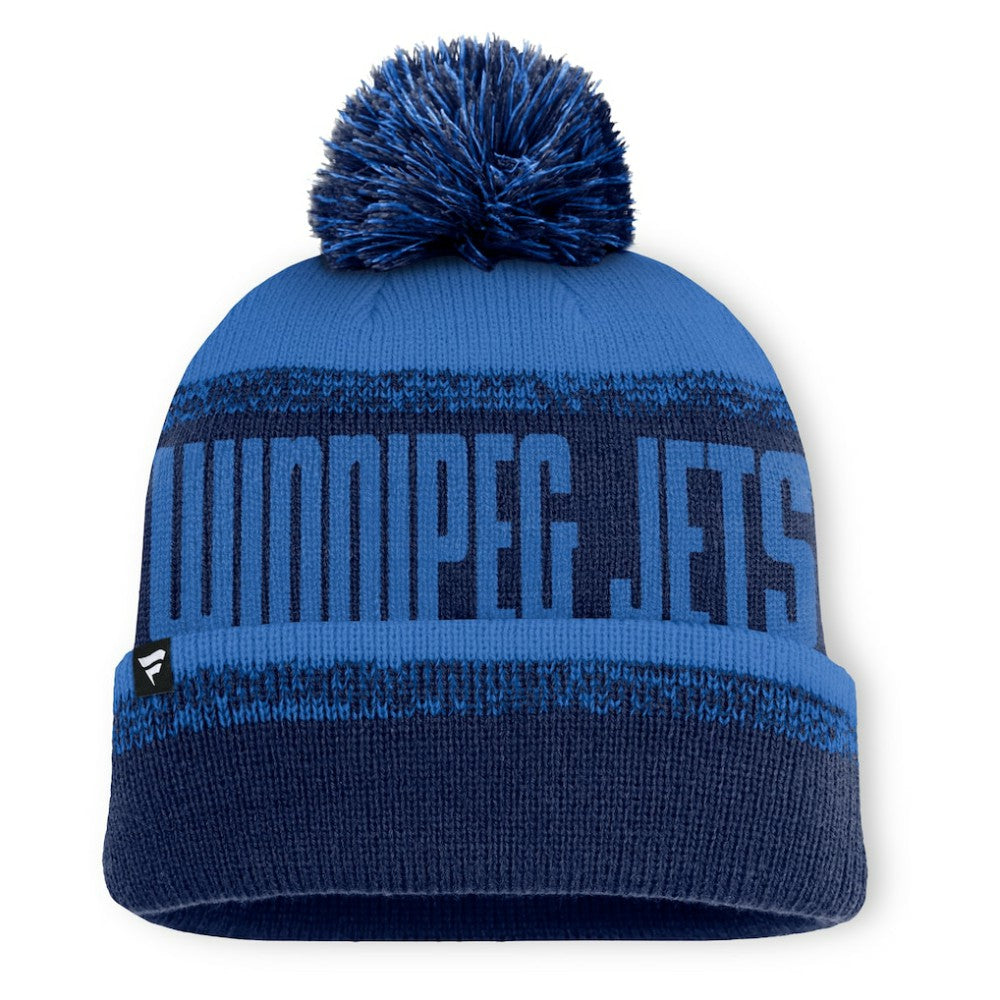 Winnipeg Jets Fanatics Fundamentals Thrive Cuffed Knit Hat with Pom - Navy/Blue | Fanatics online