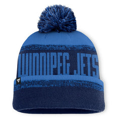 Winnipeg Jets Fanatics Fundamentals Thrive Cuffed Knit Hat with Pom - Navy/Blue | Fanatics online