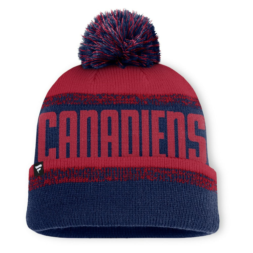 Montreal Canadiens Fanatics Fundamentals Thrive Cuffed Knit Hat with Pom - Navy/Red | Fanatics on sale