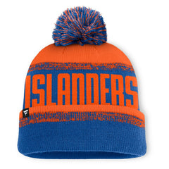 New York Islanders Fanatics Fundamentals Thrive Cuffed Knit Hat with Pom - Royal/Orange | Fanatics sale