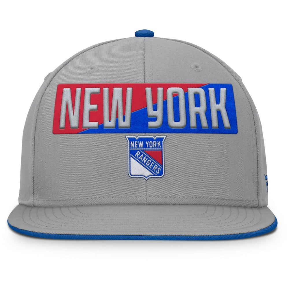 New York Rangers Fanatics Fundamentals Duo Split Logo Snapback Hat - Gray | Fanatics Clearance