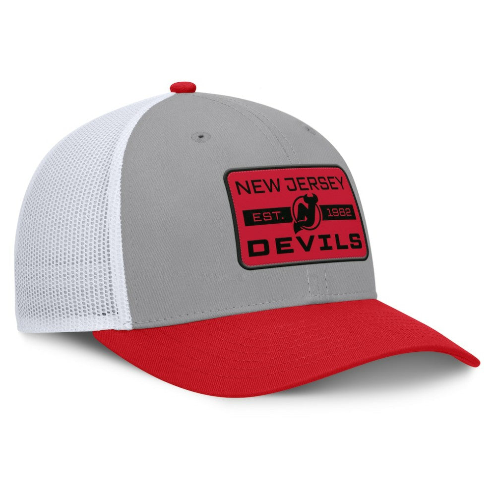 New Jersey Devils Fanatics Fundamental Adapt Trucker Adjustable Hat - Gray/Red | Fanatics near me