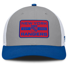 New York Rangers Fanatics Fundamental Adapt Trucker Adjustable Hat - Gray/Blue | Fanatics near me