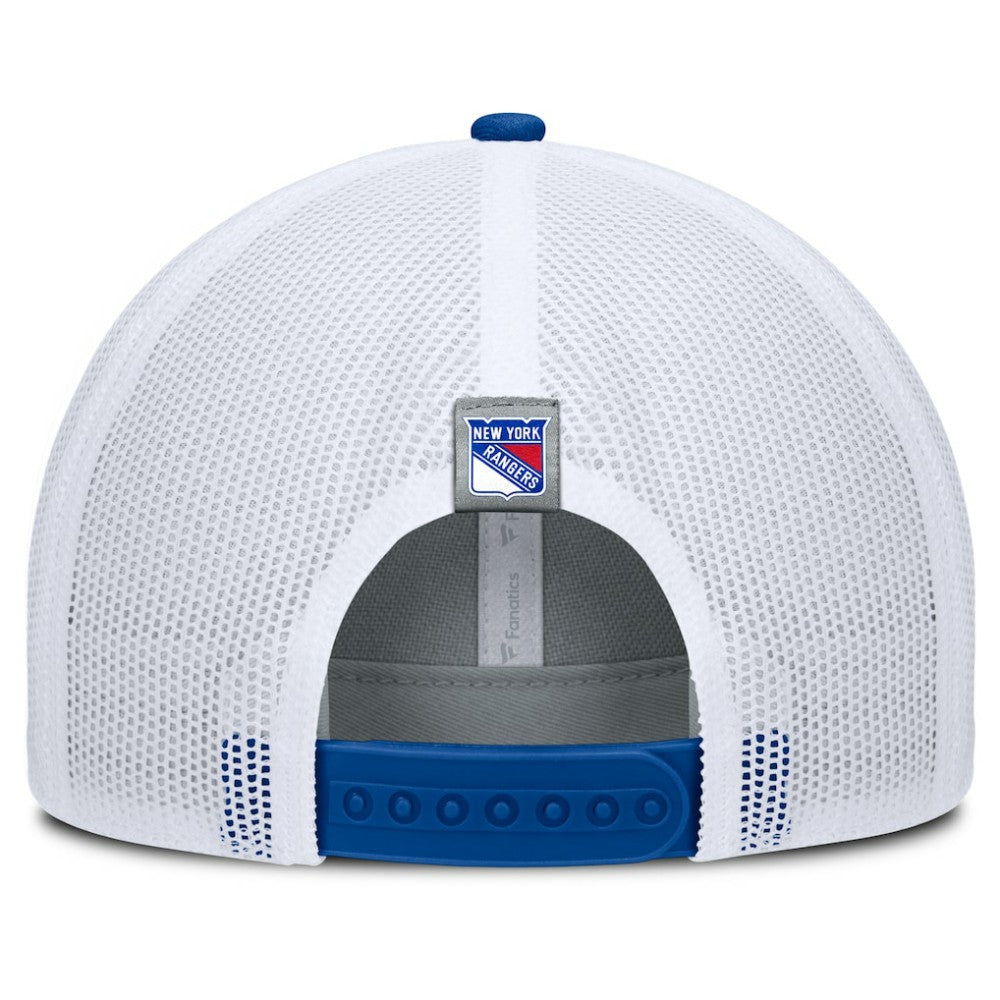 New York Rangers Fanatics Fundamental Adapt Trucker Adjustable Hat - Gray/Blue | Fanatics near me