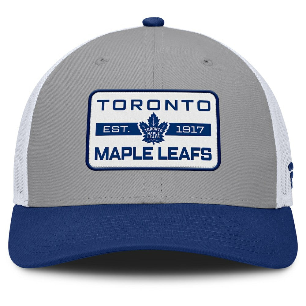 Toronto Maple Leafs Fanatics Fundamental Adapt Trucker Adjustable Hat - Gray/Blue | Fanatics near me