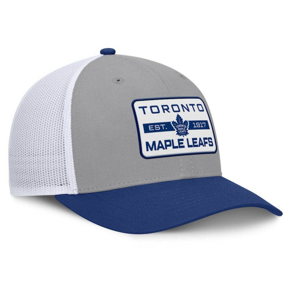 Toronto Maple Leafs Fanatics Fundamental Adapt Trucker Adjustable Hat - Gray/Blue | Fanatics near me