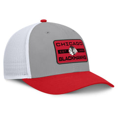Chicago Blackhawks Fanatics Fundamental Adapt Trucker Adjustable Hat - Gray/Red | Fanatics near me