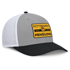 Pittsburgh Penguins Fanatics Fundamental Adapt Trucker Adjustable Hat - Gray/Black | Fanatics near me