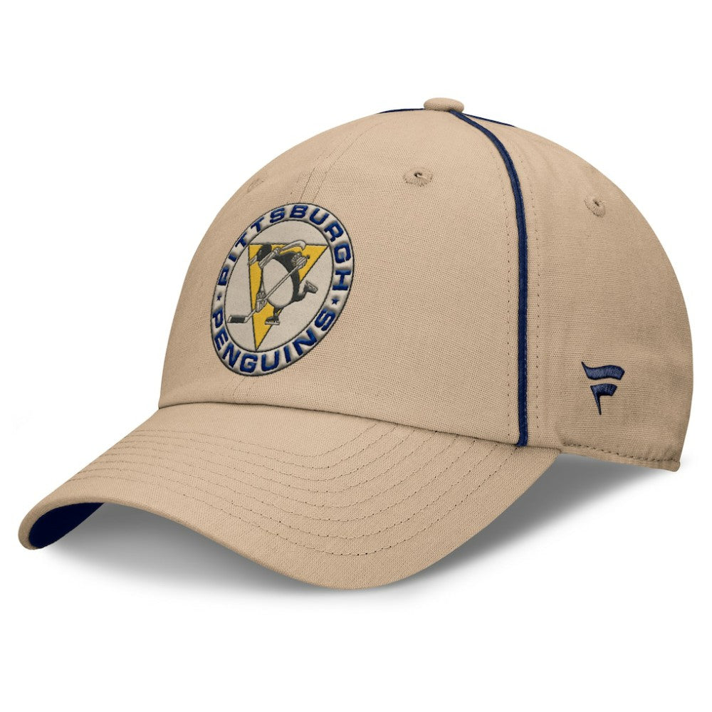 Pittsburgh Penguins Fanatics Heritage Setoff Adjustable Hat - Tan | Fanatics Clearance