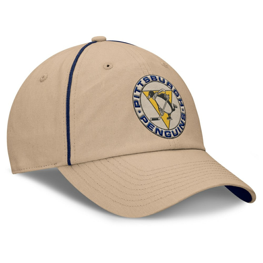 Pittsburgh Penguins Fanatics Heritage Setoff Adjustable Hat - Tan | Fanatics Clearance