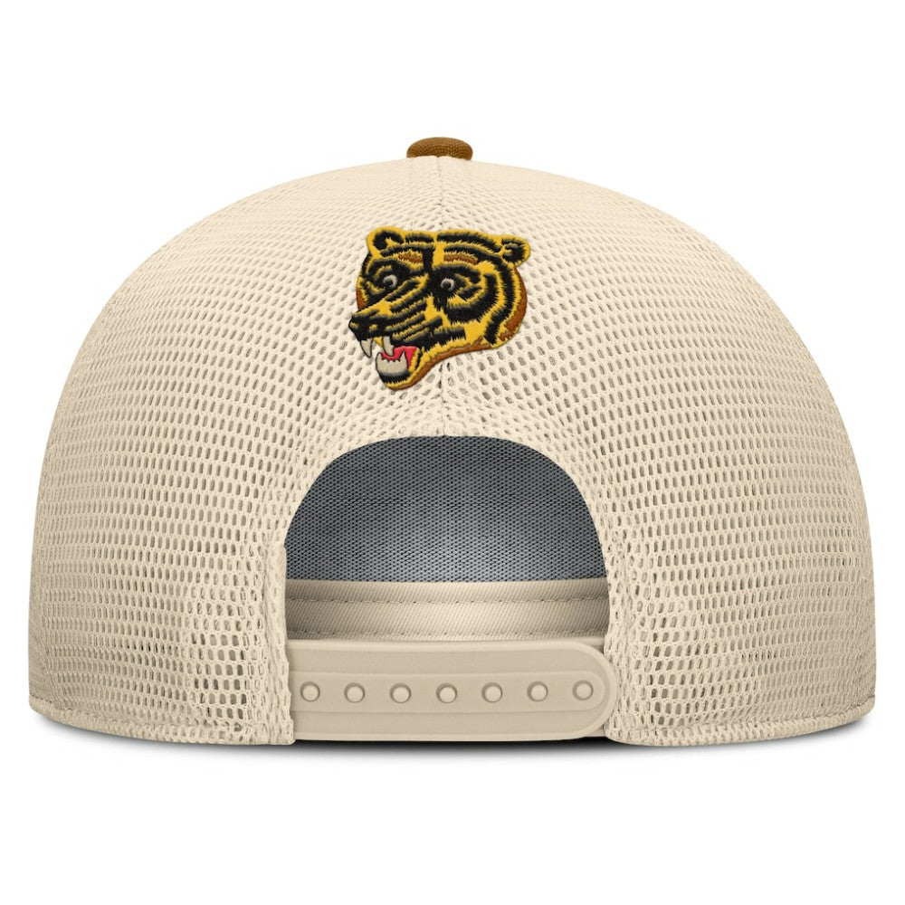 Boston Bruins Fanatics Heritage Fetch A-Frame Trucker Adjustable Hat - Brown/Cream | Fanatics discount