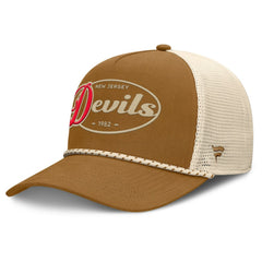 New Jersey Devils Fanatics Heritage Fetch A-Frame Trucker Adjustable Hat - Brown/Cream | Fanatics Clearance