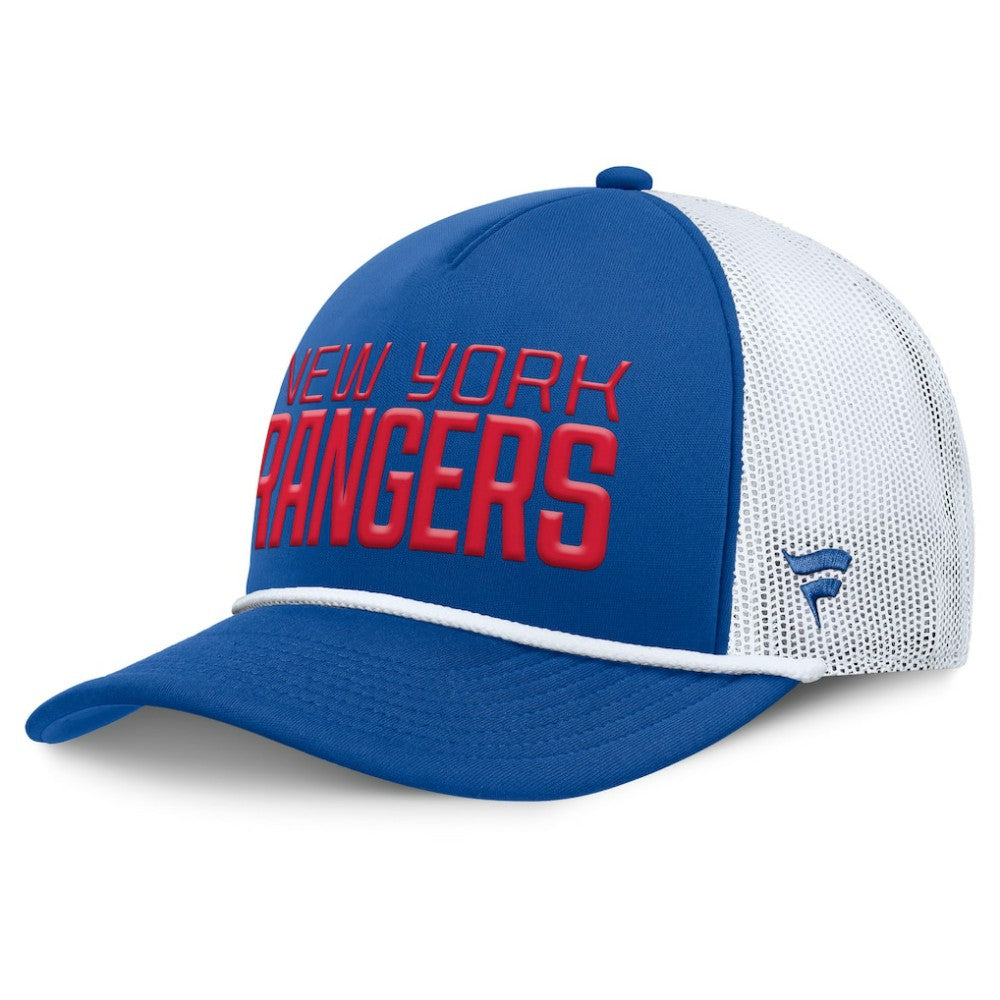 New York Rangers Fanatics Heritage Dutch A-Frame Trucker Adjustable Hat - Blue/White | Fanatics online